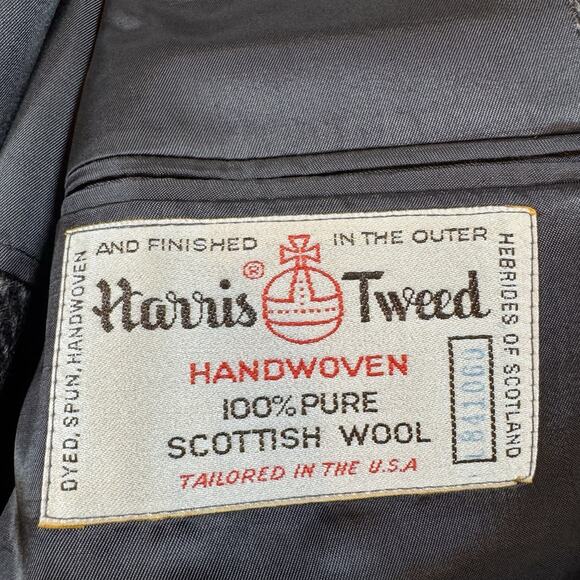 Harris Tweed Sport Coat Mens 42R Wool Harringbone Donegal - Picture 13 of 16